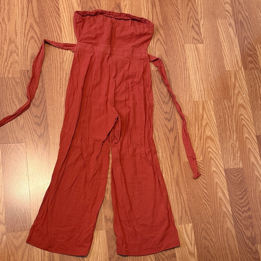 SHEIN Strapless Jumpsuit - Terracotta